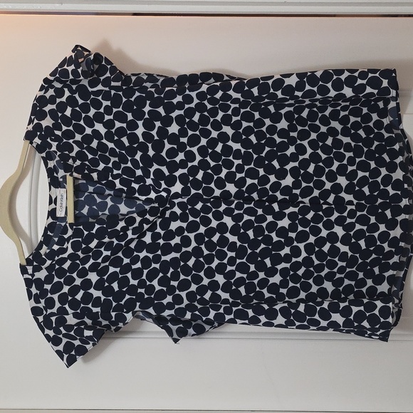 Calvin Klein Black and Cream Polka Dot Blouse - Picture 1 of 4